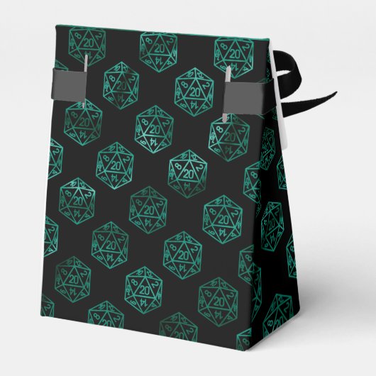 RPG Dice | Emerald Fantasy tafelblad Retro Gamer Bedankdoosjes (Achterkant)