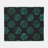 RPG Dice | Emerald Fantasy tafelblad Retro Gamer Fleece Deken (Voorkant (Horizontaal))