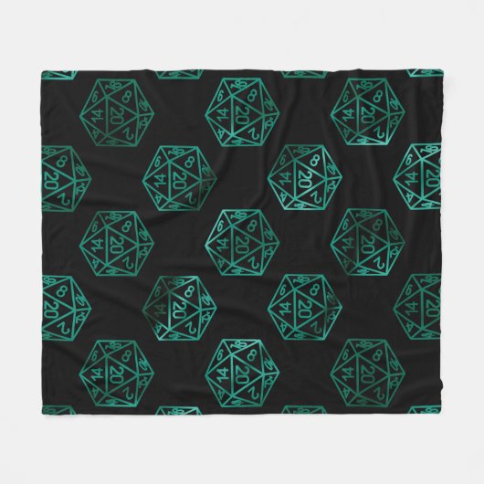 RPG Dice | Emerald Fantasy tafelblad Retro Gamer Fleece Deken (Voorkant (Horizontaal))