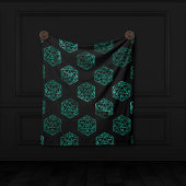 RPG Dice | Emerald Fantasy tafelblad Retro Gamer Fleece Deken