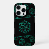 RPG Dice | Emerald Fantasy tafelblad Retro Gamer iPhone Hoesje (Achterkant)