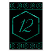 RPG Dice | Emerald Fantasy tafelblad Retro Gamer Kaart (Voorkant)