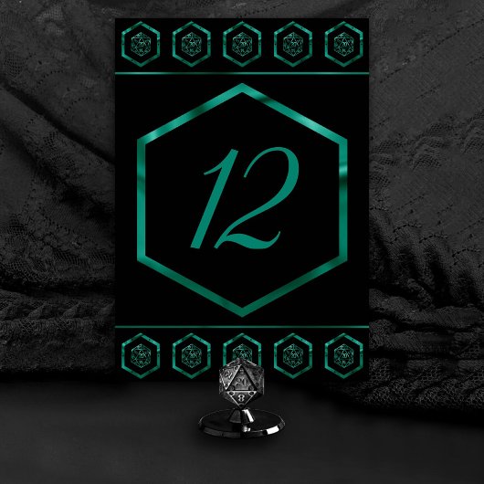 RPG Dice | Emerald Fantasy tafelblad Retro Gamer Kaart