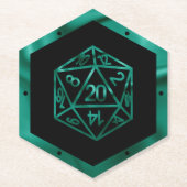 RPG Dice | Emerald Fantasy tafelblad Retro Gamer Kartonnen Onderzetters (Voorkant)