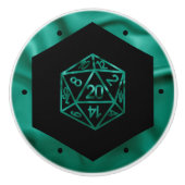 RPG Dice | Emerald Fantasy tafelblad Retro Gamer Keramische Knop (Voorkant)