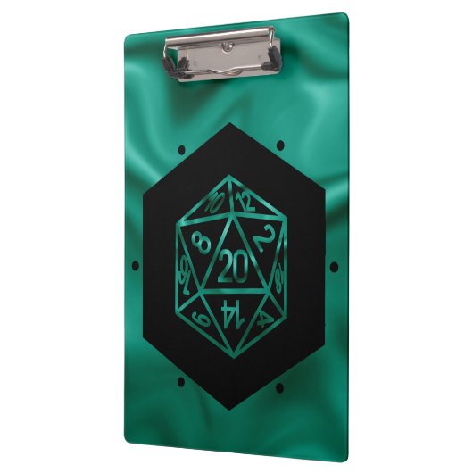 RPG Dice | Emerald Fantasy tafelblad Retro Gamer Klembord (Links)