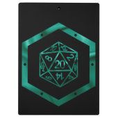 RPG Dice | Emerald Fantasy tafelblad Retro Gamer Klembord (Achterkant)