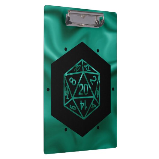 RPG Dice | Emerald Fantasy tafelblad Retro Gamer Klembord (Rechts)