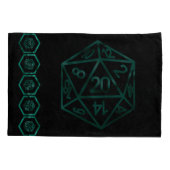 RPG Dice | Emerald Fantasy tafelblad Retro Gamer Kussensloop (Achterkant-Links)
