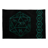 RPG Dice | Emerald Fantasy tafelblad Retro Gamer Kussensloop (Achterkant-Rechts)