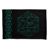 RPG Dice | Emerald Fantasy tafelblad Retro Gamer Kussensloop (Voorkant-Links)