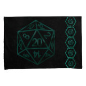 RPG Dice | Emerald Fantasy tafelblad Retro Gamer Kussensloop (Voorkant-Rechts)