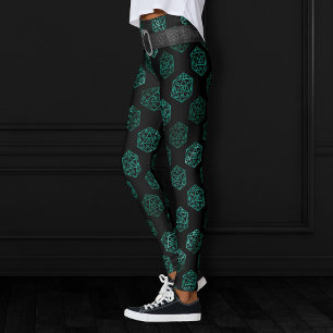 RPG Dice Emerald Fantasy tafelblad Retro Gamer Leggings