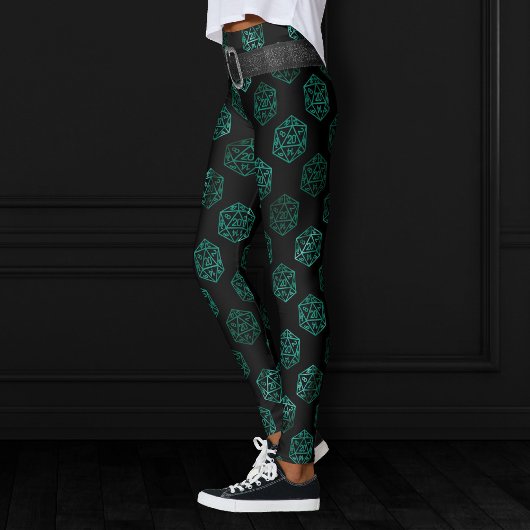 RPG Dice | Emerald Fantasy tafelblad Retro Gamer Leggings
