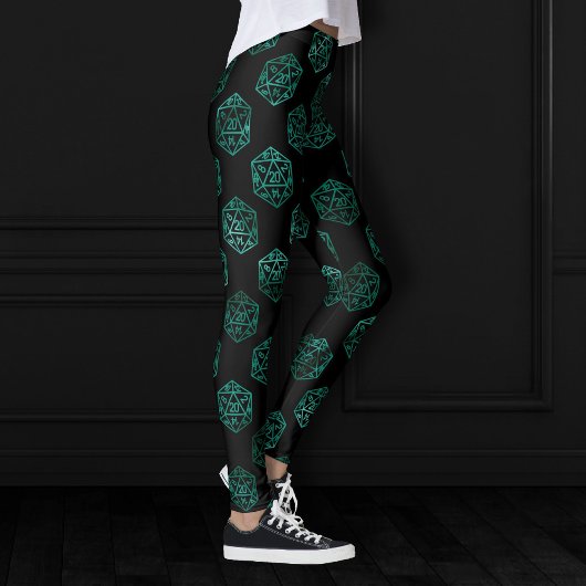 RPG Dice | Emerald Fantasy tafelblad Retro Gamer Leggings