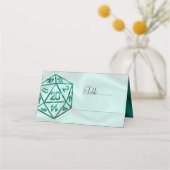 RPG Dice | Emerald Fantasy tafelblad Retro Gamer Plaatskaartje (Voorkant)