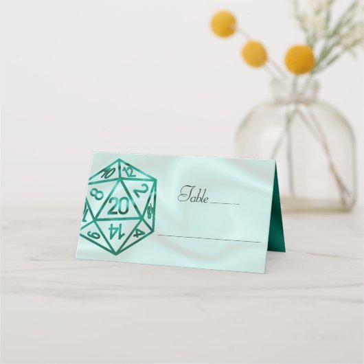 RPG Dice | Emerald Fantasy tafelblad Retro Gamer Plaatskaartje (Voorkant)