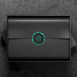 RPG Dice | Emerald Fantasy tafelblad Retro Gamer Ronde Sticker