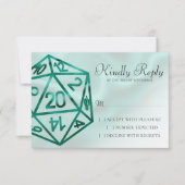 RPG Dice | Emerald Fantasy tafelblad Retro Gamer RSVP Kaartje (Voorkant)