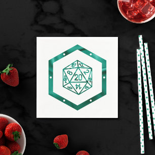 RPG Dice   Emerald Fantasy tafelblad Retro Gamer Servet