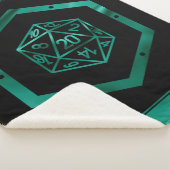 RPG Dice | Emerald Fantasy tafelblad Retro Gamer Sherpa Deken (3/4)