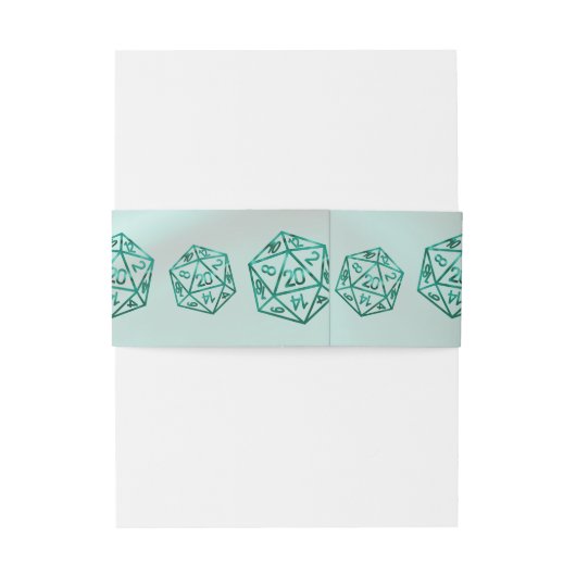 RPG Dice | Emerald Fantasy tafelblad Retro Gamer Uitnodigingen Wikkel (Achterkant Voorbeeld)
