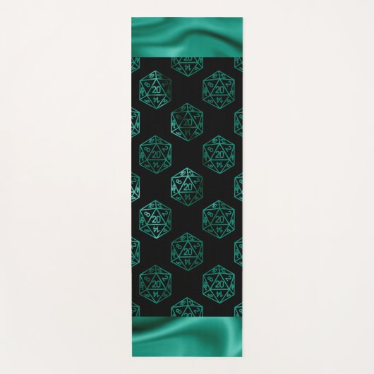 RPG Dice | Emerald Fantasy tafelblad Retro Gamer Yogamat (Voorkant)