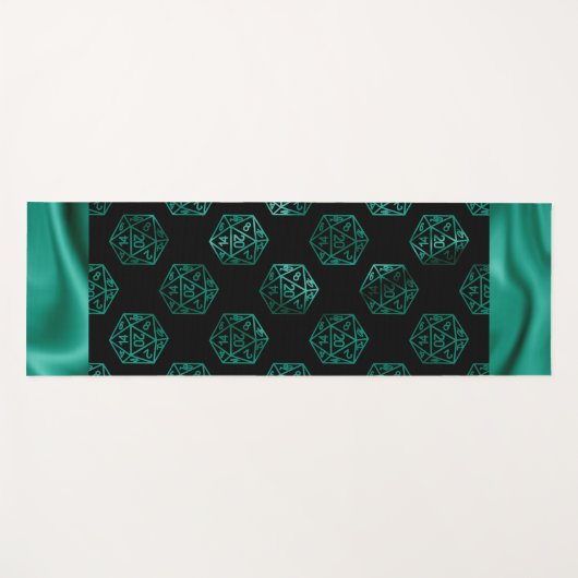 RPG Dice | Emerald Fantasy tafelblad Retro Gamer Yogamat (Voorkant (horizontaal))