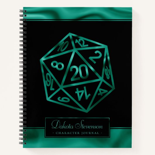 RPG Dice | Emerald Tabletop PnP Gamer Graph Paper Notitieboek (Voorkant)