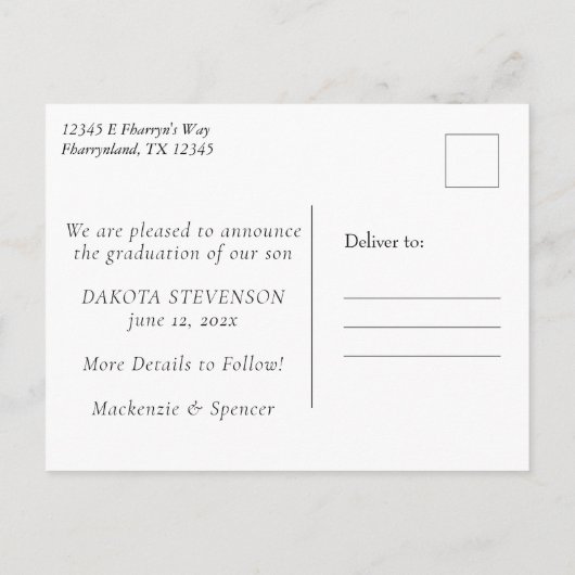 RPG Dice | Emerald Tabletop Retro Gamer Afstuderen Aankondigingskaart (Achterkant)