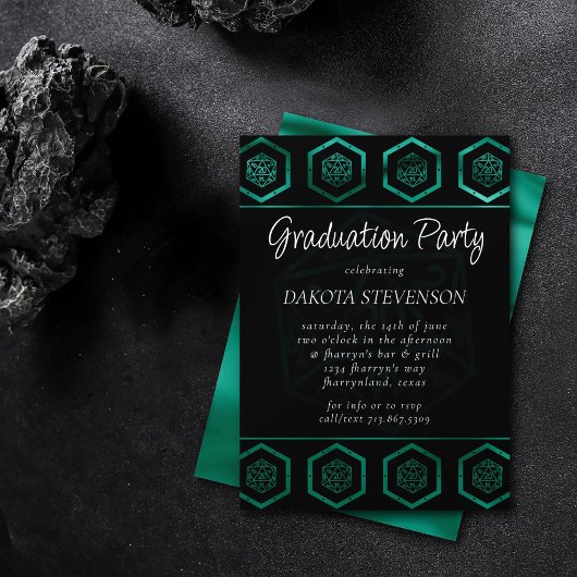 RPG Dice | Emerald Tabletop Retro Gamer Afstuderen Kaart