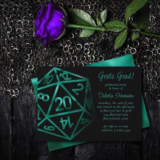 RPG Dice | Emerald Tabletop Retro Gamer Afstuderen Kaart