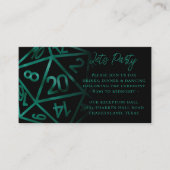 RPG Dice | Emerald Tabletop Retro Gamer Receptie Informatiekaartje (Voorkant)