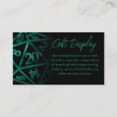 RPG Dice | Emerald Tafelblad Gamer Gifts on Displa Informatiekaartje (Voorkant)