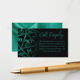 RPG Dice | Emerald Tafelblad Gamer Gifts on Displa Informatiekaartje