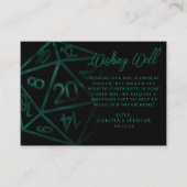 RPG Dice | Emerald Tafelblad Gamer Wishing Well Informatiekaartje (Voorkant)