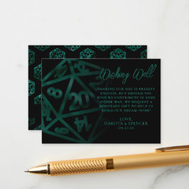 RPG Dice | Emerald Tafelblad Gamer Wishing Well Informatiekaartje