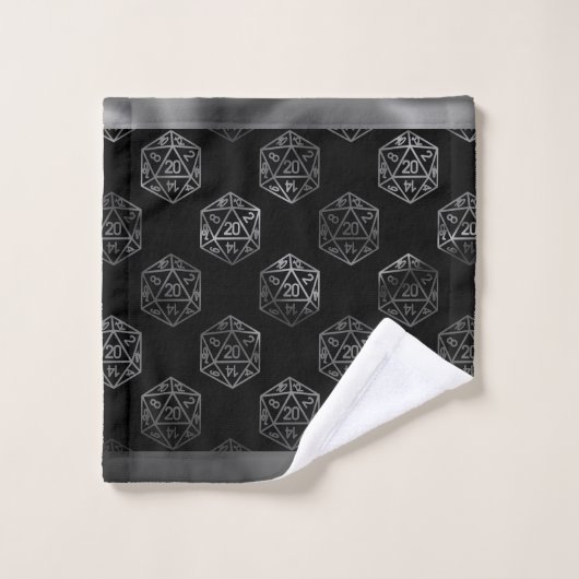 RPG Dice | Fantasy Old School Tafelblad Retro Game Bad Handdoek (Wasdoekje)
