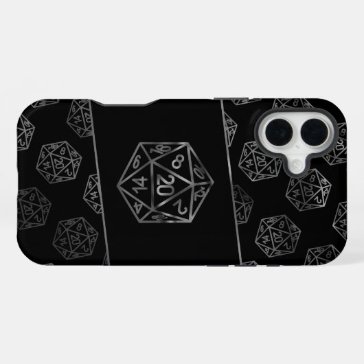 RPG Dice | Fantasy Old School Tafelblad Retro Game iPhone Hoesje (Achterkant horizontaal)