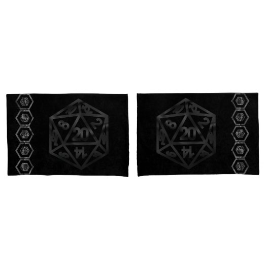 RPG Dice | Fantasy Old School Tafelblad Retro Game Kussensloop (Voorkant-Set)