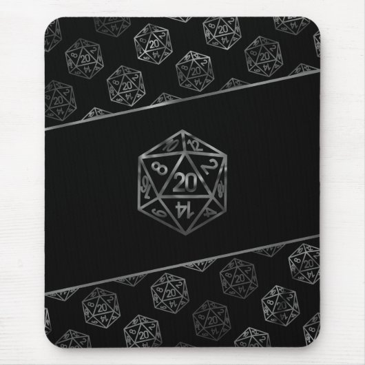 RPG Dice | Fantasy Old School Tafelblad Retro Game Muismat (Voorkant)