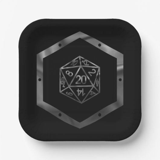 RPG Dice | Fantasy Old School Tafelblad Retro Game Papieren Bordje (Voorkant)