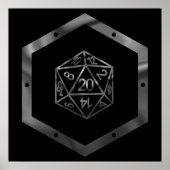 RPG Dice | Fantasy Old School Tafelblad Retro Game Poster (Voorkant)