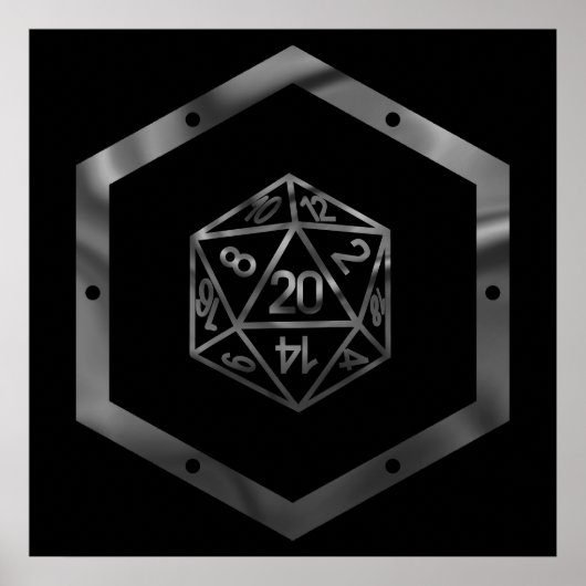 RPG Dice | Fantasy Old School Tafelblad Retro Game Poster (Voorkant)