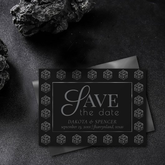 RPG Dice | Fantasy Old School Tafelblad Retro Game Save The Date