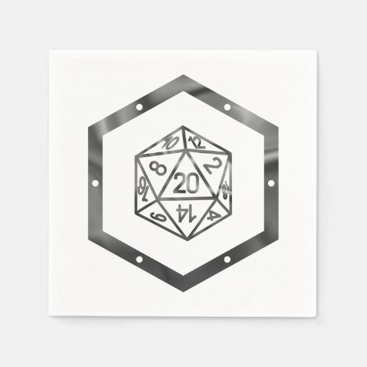 RPG Dice | Fantasy Old School Tafelblad Retro Game Servet (Voorkant)