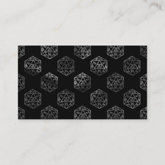 RPG Dice | Fantasy Retro Tafelblad Gamer Receptie Informatiekaartje (Achterkant)