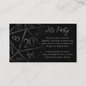 RPG Dice | Fantasy Retro Tafelblad Gamer Receptie Informatiekaartje (Voorkant)