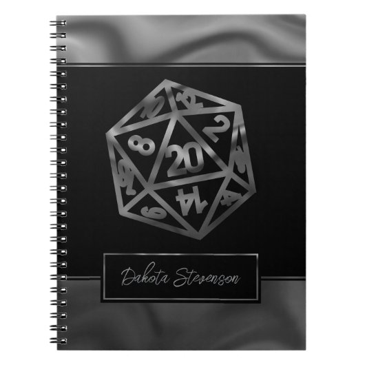 RPG Dice | Fantasy Tabletop Gamer Custom Character Notitieboek (Voorkant)