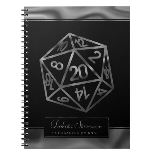 RPG Dice | Fantasy Tabletop Gamer Custom Character Notitieboek (Voorkant)